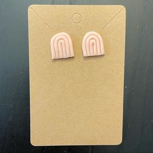 Handmade polymer clay earring studs.